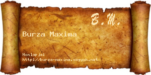 Burza Maxima névjegykártya